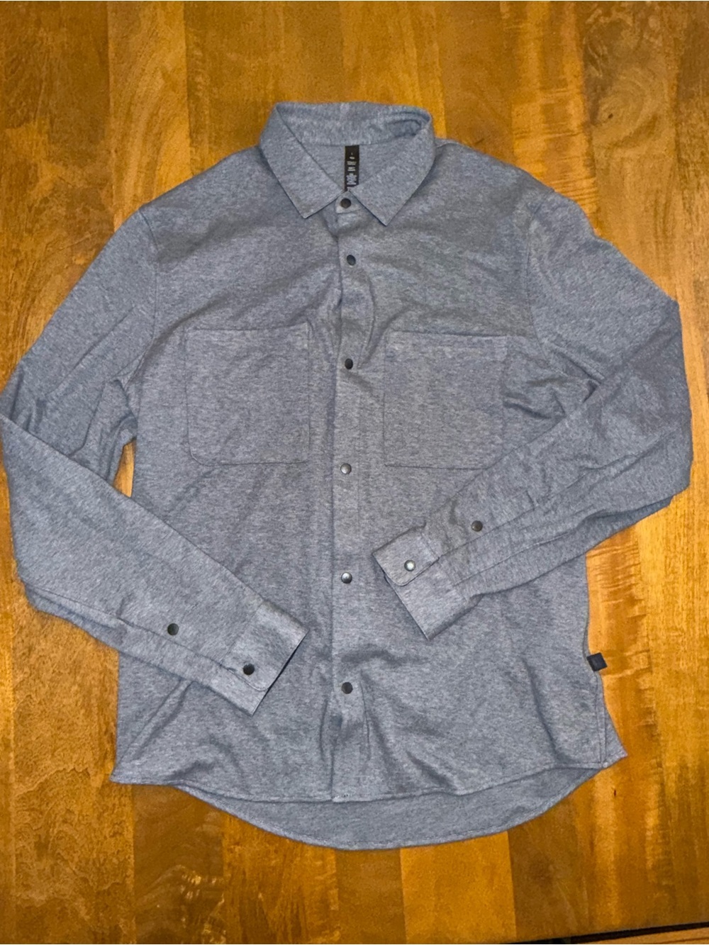 Men's Casual Heather Blue-Gray Button-Down Shirt